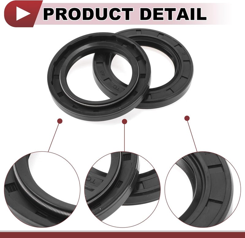 HEROFFIX 5 Pcs Rotary Shaft Seal High Pressure Oil Seal 40x60x7mm Black Nitrile 70 Durometer Rubber - Image 5